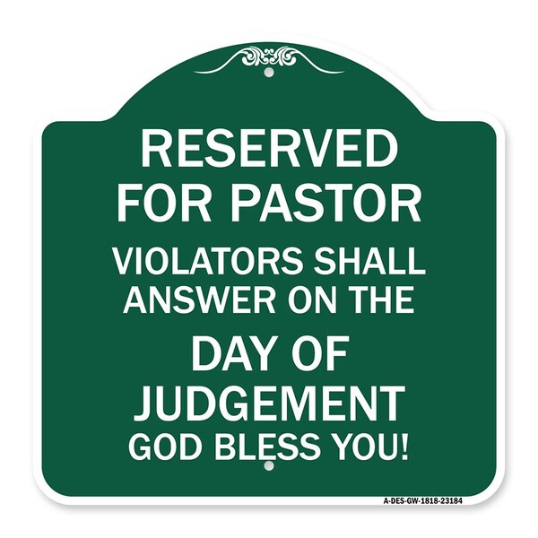 Reserved for Pastor Violators Shall Answer on the Day of Judgement, Green & White, GW-1818-23184